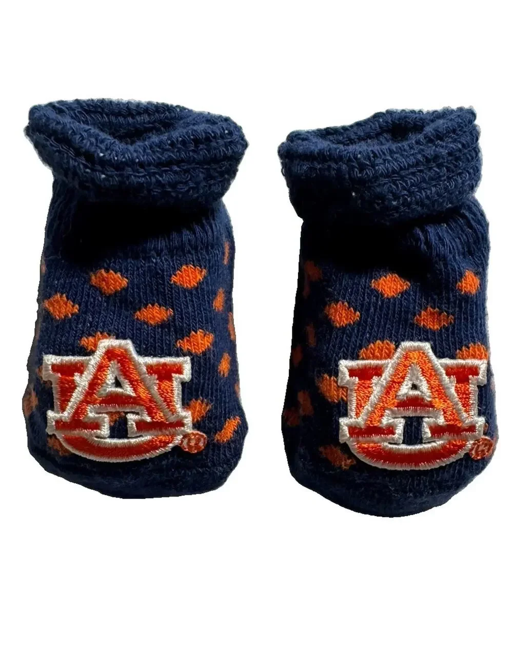 Auburn Tigers Baby Booties Slipper Socks Navy Orange AU NCAA Infant